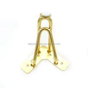 Wejoy bulk manual welding 18cm golden chrome steel metal legs with pad for sofa desk