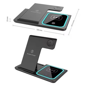 Multifunzione portatile Desktop per telefono cellulare senza fili caricatore magnetico 3 In 1 pieghevole 15w caricatore magnetico senza fili