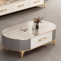 Table basse en dalle de pierre de luxe léger, mobilier moderne et simple pour chambre et appartement