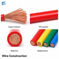 Fil de construction en cuivre isolé PVC monobrin Haijia BV/BVR