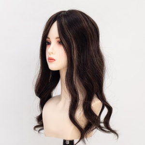 Topper de <span class=keywords><strong>Cabello</strong></span> Remy Camboyano con Base de Seda, Ligero, Color Marrón Natural, <span class=keywords><strong>para</strong></span> <span class=keywords><strong>Cabello</strong></span> Fino - Product Image 1