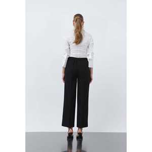 กางเกงทรงตรงสำหรับผู้หญิง สีกรมท่า รุ่น 18243PNT กางเกงขากว้างเอวสูงสำหรับใส่ทำงาน - Product Image 1