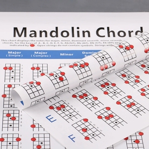 Affiche de référence musicale imperméable laminée en gros pour l'apprentissage des accords de mandoline, idéale pour les étudiants - Product Image 2