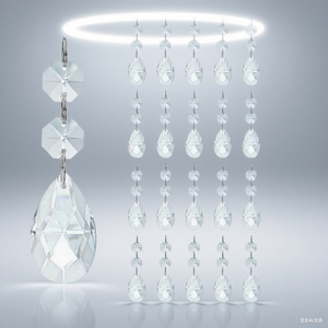 Handmade K9 Water Drop Mesh Crystal Pendant <b>Lighting</b> Crystal Bead <b>Curtain</b> DIY Engraved Eco-friendly Wedding Crystal Crafts - Product Image 1
