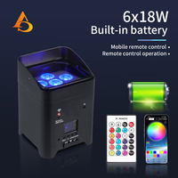 Lampu Par Panggung AICPOSE Mixture 6x18w LED Baterai Uplights Rgbwa UV 6in1 Nirkabel Dmx
