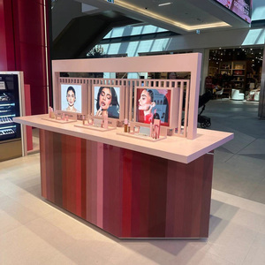 Vitrine de présentation de cosmétiques en bois, comptoir personnalisé pour produits de soin de la peau, présentoir de produits, vente directe d'usine - Product Image 1