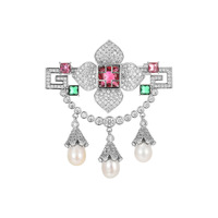 Broche de luxe XILIANGFEIZI, style chinois, avec pendentif à franges en perles d'eau douce, design exquis pour mariage, fête ou cadeau