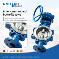 Válvula de Mariposa ANSI WCB CF8 SS316 Tipo Wafer con Brida de Engranaje Manual, Sellado Suave Concéntrico para Agua y Gas, API 3A/DIN/ISO Clase 150/Clase 300