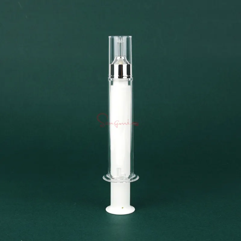 エッセンスルアーロック使い捨てアイクリーム包装用の5ml 10ml 15ml空の白いプラスチックシリンジボトル