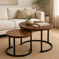 Table basse ronde moderne en bois avec plateau extensible, couleur et design personnalisables pour ensemble de meubles de salon