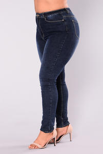 <span class=keywords><strong>Jean</strong></span> en denim <span class=keywords><strong>taille</strong></span> <span class=keywords><strong>haute</strong></span> pour femme, coupe skinny, en coton, bleu foncé délavé, style uni et sexy, extensible dans les quatre sens, grandes tailles - Product Image 5