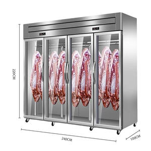 Exhibidor de Carne de Acero Inoxidable y Vidrio de Temperatura Única de 3500L para Carne de Cerdo y Res, con Gancho Gratuito y Refrigerador - Product Image 2