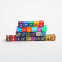 Vente en gros de dés à six faces transparents en acrylique écologique durable de 16 mm, à bords droits, de couleur unie, pour jeux de dés
