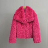Veste en fausse fourrure pour femme, automne-hiver, style streetwear décontracté, épaisse et chaude, MOQ 1
