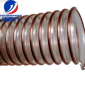 China manufactureID25MM-600MM TPU flexible duct hose / PU spiral steel wire reinforced 0.9mm duct hose