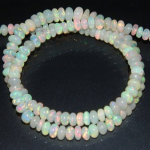 Perles Rondelles d'Opale Couleur Feu Certifiées par un tiers Fabriquées en Inde Vente en gros pour la fabrication de bijoux - Product Image 1