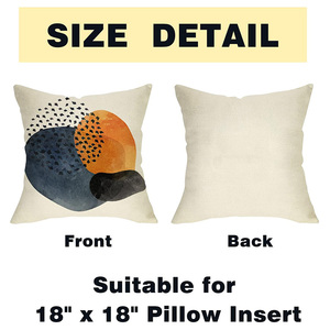 بوهو نمط الحد الأدنى غطاء وسادة الكتان قابل للغسل 45x45 مجردة هندسية رمي الوسائد القطنية - Product Image 5