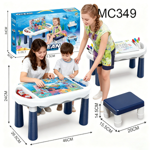 Đa-Chức Năng Bảng Ghế Đặt DIY Số Bảng Chữ Cái Câu Đố Khối Đồ Chơi Cho Trẻ Em Viết Vẽ Học Tập Nhựa 590 - Product Image 6