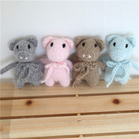 Mini-porcelet tricoté pour nouveau-né, accessoires de photographie, lapin en peluche, agneau au crochet pour séance photo de bébé