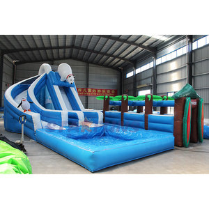 Gấu Bắc Cực Lao Kép Làn Đường Trượt Nước Thương Mại Dài Trượt Nước Inflatable Cho Người Lớn Hồ Bơi Bơm Hơi Trượt Nước - Product Image 1