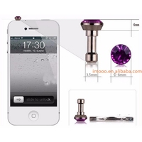 Harga Pabrik Colokan Debu Berlian Bling Universal 3.5Mm Colokan Earphone Ponsel untuk iPhone untuk Samsung dan Jack Headphone Lainnya