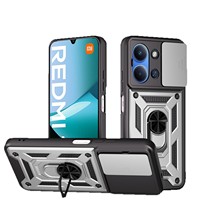 Coque de Téléphone Mobile Élégante en Plastique Rigide pour Redmi 15C 4G/5G avec Protection d'Objectif de Caméra Antichoc et Béquille