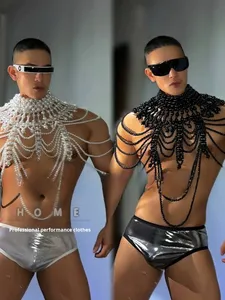 Nouveau costume de performance DS, bar, spectacle de gogo, ambiance de fête, unisexe, DJ, Noël, leader, ballet sexy, 100% polyester, adultes, en stock - Product Image 5