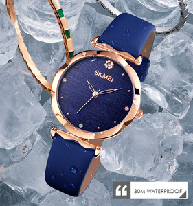 SKMEI นาฬิกาข้อมือผู้หญิงสายหนัง1703หน้าปัดลายดอกไม้ - Product Image 6