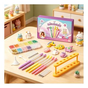 Mess Free Glitter Pen Craft Kit Funnels Tweezers Sparkly Beads Sequins Kids Art Learning Toy Gift <b>Box</b> <b>Present</b> Set - Product Image 3