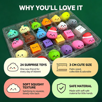 Cadeau de Noël : Calendrier de l'Avent 24 Jours avec Jouets Squishy en Forme de Raviolis, Boîte Mystère Surprise, Jouets Anti-Stress à Presser pour Enfants, Compte à Rebours des Fêtes