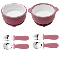 Nouvelle arrivée, assiette en céramique écologique sans BPA, assiette à compartiments pour bébé, vaisselle pour bébé avec étui en silicone, ventouse, ensemble de repas pour tout-petits