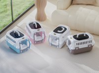 Caisse de transport pour animaux de compagnie approuvée par les compagnies aériennes, boîte de voyage pour chats et chiens, cage portable avec toit ouvrant et fermeture à bouton
