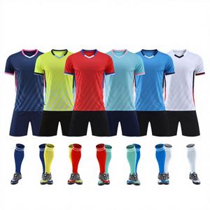 SM Cross-border Volwassen Voetbalset Tweedelig 100% Polyester Antibacterieel Snel Droogend Korte Mouwen Club Trainingspak Op Maat - Product Image 1