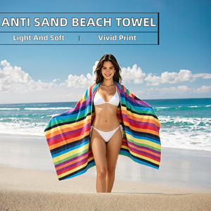 <span class=keywords><strong>Serviette</strong></span> de plage Mandela en microfibre <span class=keywords><strong>anti</strong></span>-<span class=keywords><strong>sable</strong></span>, légère, à séchage rapide, tricotée, rayée, personnalisable pour un confort optimal - Product Image 3