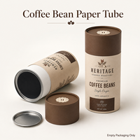 Tubo de Papel Kraft con Tapa Metálica Premium y Revestimiento de Aluminio para Granos de Café Tostados y Empaque para Tostadores Especializados - Venta al por Mayor OEM