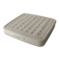 Lit d'air pliable Egooal de luxe beige auto-gonflant en tissu floqué haute densité avec pompe intégrée, longueur 200 cm, étanche pour le camping