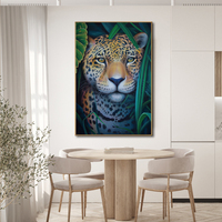 Tableau mural encadré en verre cristal, peintures d'animaux, art mural encadré pour salon, peinture à l'huile abstraite moderne encadrée