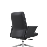 Chaise de bureau exécutive ergonomique de luxe moderne avec siège pivotant en cuir véritable et structure en aluminium