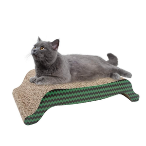 Customized Eco-Friendly Carton Undulating Type Modern Corrugated <b>Interactive</b> <b>Cat</b> Scratcher Scratching Board for Indoor Use - Product Image 1