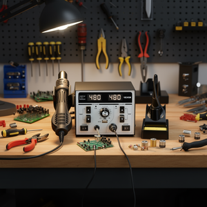 Station de soudage numérique à air chaud 2-en-1 Vevor 820W avec port USB 5V 110V-240V - Product Image 2