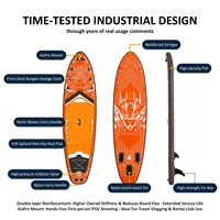 Planche de paddle gonflable tout-en-un en PVC Drop Stitch, stable, 3 ailerons, ultra-large pour eaux offshore, avec pagaie à double lame et siège