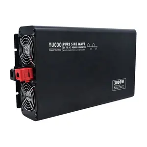 하이 퀄리티 12v 24v 48v to AC 110v 220v 순수 사인파 3000W 파워 인버터