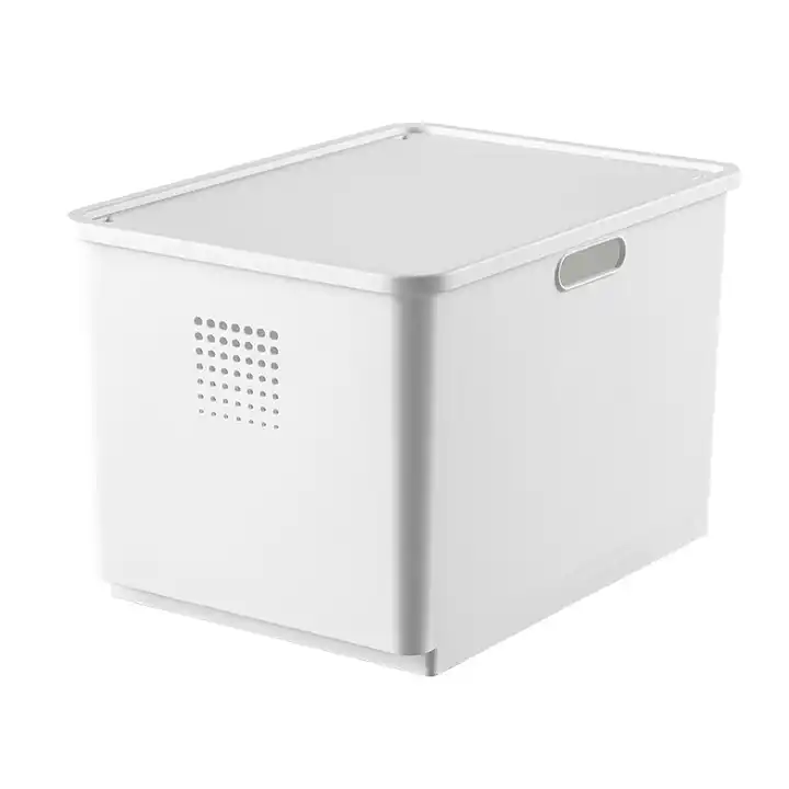 PP Plastic Storage Bins, White Storage Box with Handle Stackable ,  Containers for Organizing small things, Small Storage Basket for Table