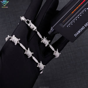 Factory Price Hip Hop Diamond Jewelry Vvs Moissanite 925 Silver 8mm Iced Out for Men Cuban Moissanite Bracelet - Product Image 2