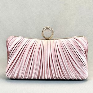 Luxury Classic Satin Silk Envelope <b>Clutch</b> Evening Bag Women Pearl Handle White Polyester Lining <b>Wedding</b> Banquet Purses Flap - Product Image 6