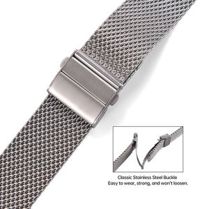 JUELONG Premium correa de reloj de malla de acero inoxidable 18/20/22mm correa de Metal de malla delgada de liberación rápida - Product Image 2