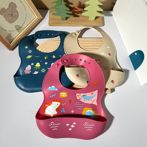 Vendita calda all'ingrosso Bpa Free Food Grade regolabile morbido impermeabile Silicone 3D bavaglino - Product Image 6