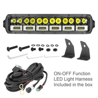 Barre lumineuse LED double rangée 12 pouces 108W à faisceau combiné, avec lentille chromée ou noire, pour tout-terrain 12V, avec faisceau de câblage automobile