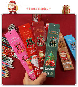 XinyiArt 6pcs 4 Styles Crayons <span class=keywords><strong>de</strong></span> forme ronde HB Crayons non aiguisés avec gommes Parfait pour les projets d'artisanat <span class=keywords><strong>de</strong></span> <span class=keywords><strong>dessin</strong></span> <span class=keywords><strong>de</strong></span> cadeau <span class=keywords><strong>de</strong></span> Noël - Product Image 6