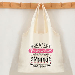 I Have A Best Mom in The World-Sac fourre-tout en toile avec motif imprimé, sac à bandoulière personnalisé <span class=keywords><strong>pour</strong></span> les mères de voyage, 1 pièce - Product Image 6